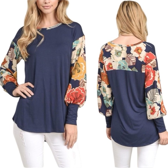 Mai Soli Floral along Sleeve Top Size Small - Picture 1 of 5